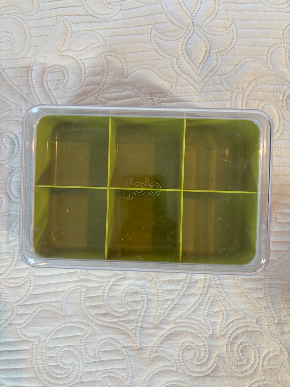 Joie Olive Green 6-Compartment Jewelry Organizer with Clear Lid